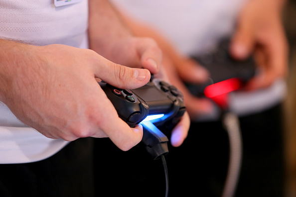 The PS4 wireless controller during the group stage of the finale for FIFA Interactive World Cup 2015 at Palais am Lenbachplatz on May 18, 2015 in Munich, Germany. 