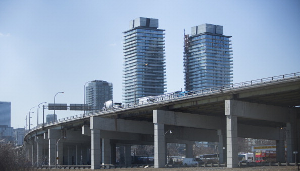 Section of Gardiner Expressway east of Jarvis on April 9, 2014.    
