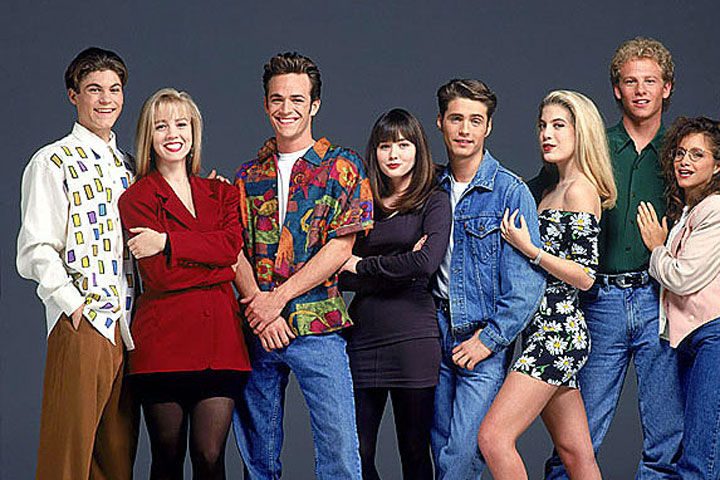 The stars of 'Beverly Hills, 90210', pictured in an undated publicity photo.