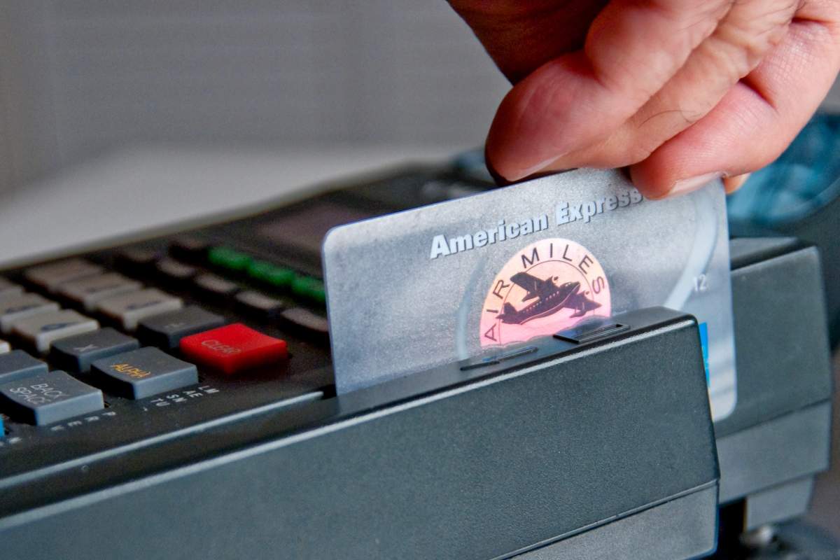 American Express/Air Miles card going through a PIN terminal.