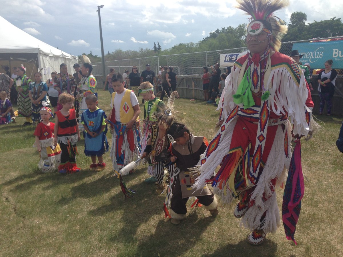 Dancers perform at National Aboriginal Day festivities in Regina.