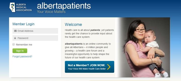 Alberta patients website