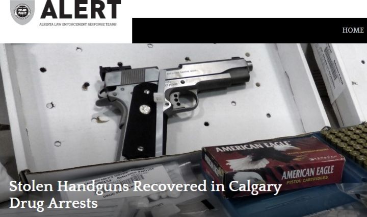 ALERT stolen handguns Calgary