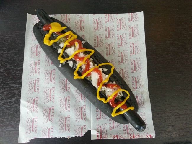 Black Terra Hot Dog of Vegas Premium Hot Dogs.