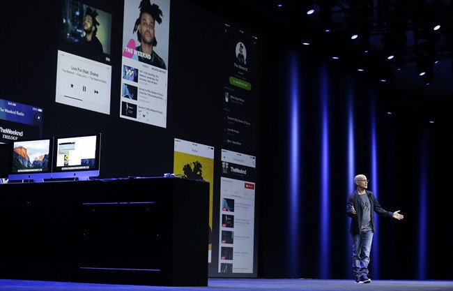 Beats co-founder and Apple employee Jimmy Iovine speaks at the Apple Worldwide Developers Conference in San Francisco, Monday, June 8, 2015. The maker of iPods and iPhones announced Apple Music, an app that combines Beats 1, a 24-hour, seven-day live radio station, with an on-demand music streaming service. 