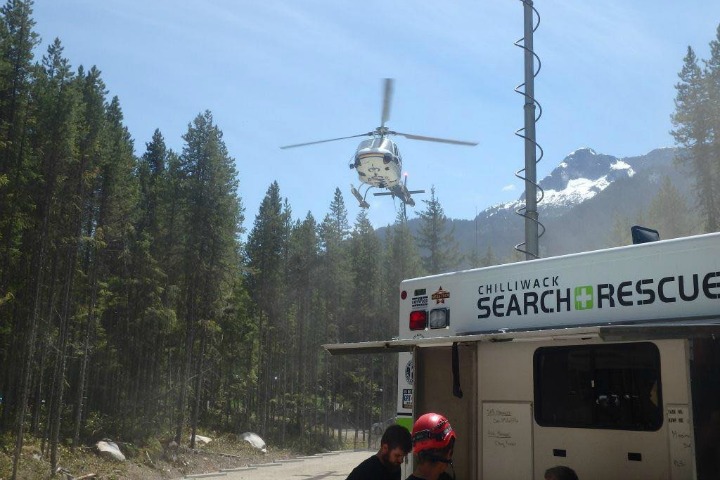 Air support helped search crews locate the body of a missing hiker in southwestern B.C.