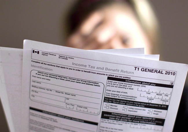 It's almost time to file your taxes. A tax return form is pictured in Toronto on Wednesday April 13, 2011.