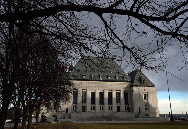 The Supreme Court of Canada in Ottawa is shown on April 14, 2015.
