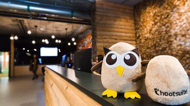 Hootsuite's owl mascots are shown in the company's cabin-themed office in Vancouver in a handout photo. Vancouver's high-tech sector is all set to cash in on Canada's public listing boom, according to industry watchers.