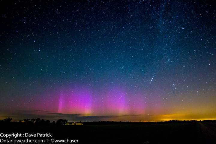 The northern lights as seen from Belwood, Ontario, on the night of June 21-22, 2015.