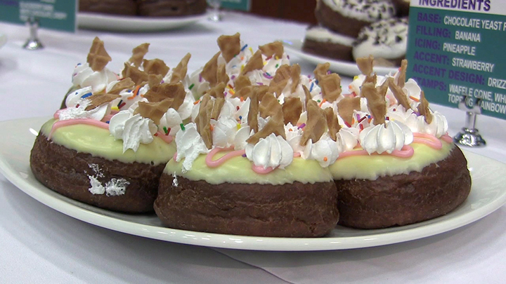 Ice Cream Sundae donuts, created by Jennifer Veenvliet, of Barrie, Ont., were in the Tim Hortons 'Duelling Donuts' competition in 2014.