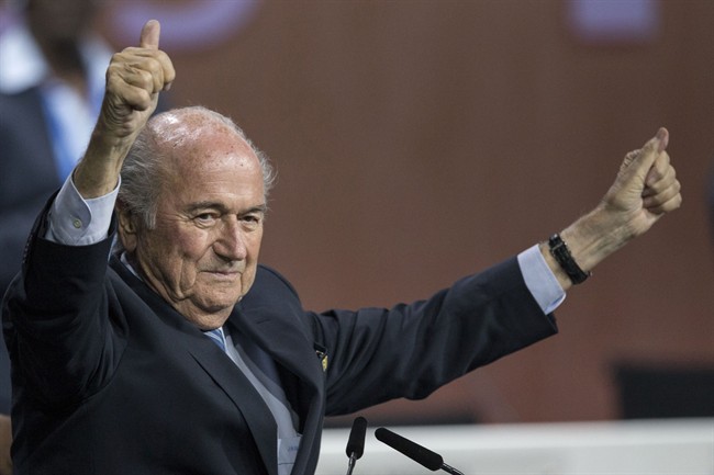  FIFA president Sepp Blatter after his election as President at the Hallenstadion in Zurich, Switzerland on May 29.