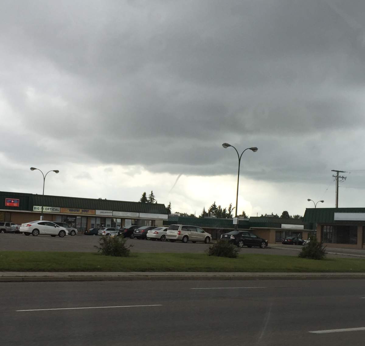 A funnel cloud spotted NE of Calgary Sunday.
