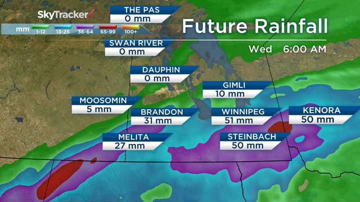 weather rainfall Manitoba Winnipeg