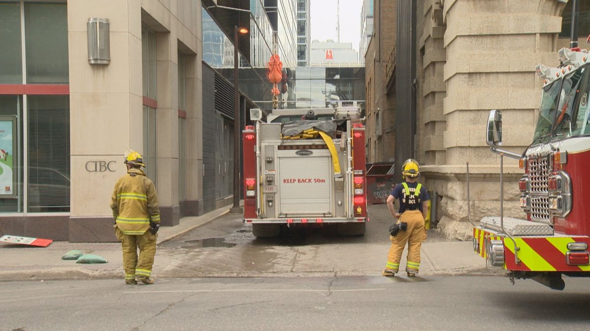A construction crew working on the roof of a building on Hamilton Street near 11th Avenue had a small fire on its hands.