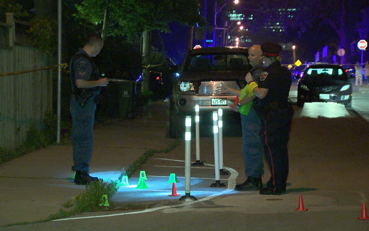 Multiple people were shot late Monday, June 15, 2015, in Hamilton, Ont.