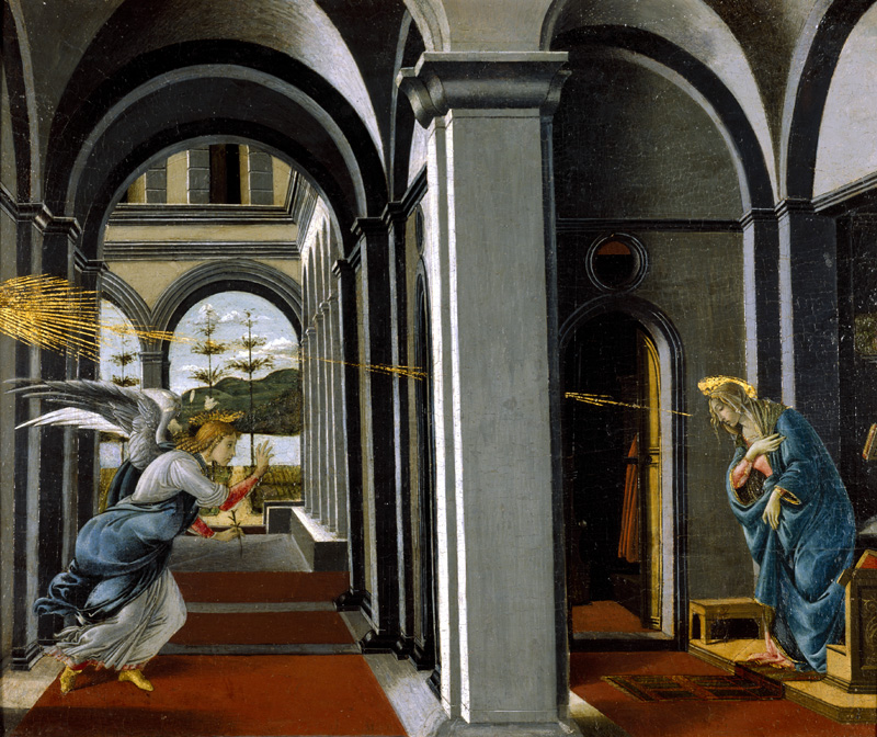 "The Annunciation" by Sandro Botticelli, c. 1490-95. One of the many masterpieces of Italian art on display at the exhibition.