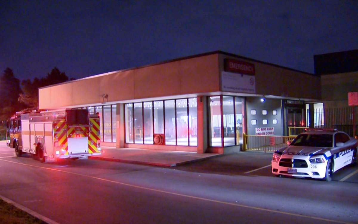 Etobicoke General Hospital is seen on June 15 after flooding closed the ER.
