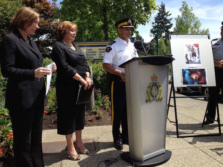 Surrey Mayor Linda Hepner and the Surrey RCMP speak about gang violence in the city on June 15, 2015.