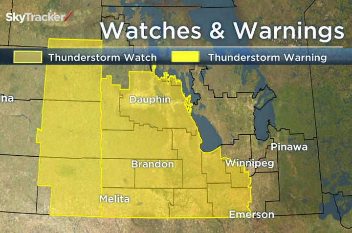 Severe thunderstorm watch issued for southwestern Manitoba ...