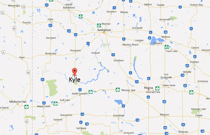 RCMP are searching for a man who ran from a vehicle into a remote area north of Kyle, Sask. Friday.