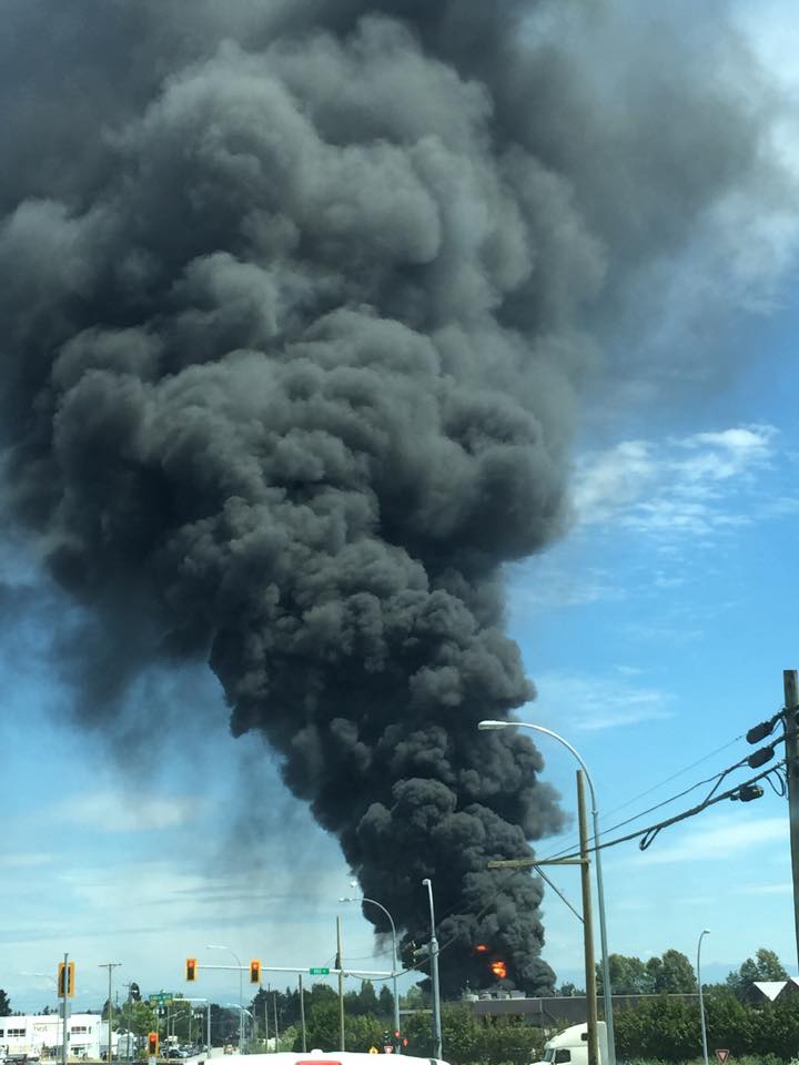 UPDATE: Fire crews extinguish large fire burning at Surrey plastics plant - image