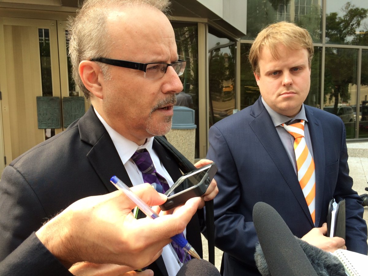 Len Tailleur, Aaron Driver's lawyer, speaks to media outside of court in June 2015 about Aaron Driver's arrest.