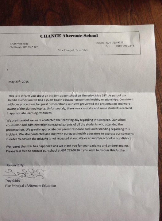 Chilliwack parent outraged over ‘vulgar’ sex education material ...