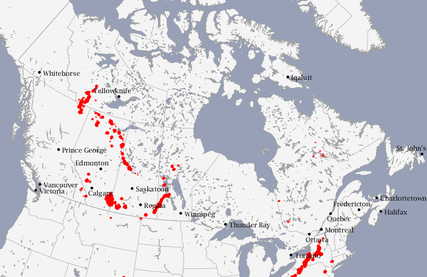 Environment Canada's lightning danger map helps see areas at risk |  