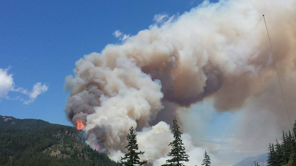 Cisco Road Wildfire south of Lytton 1,500 hectares in size, but no ...