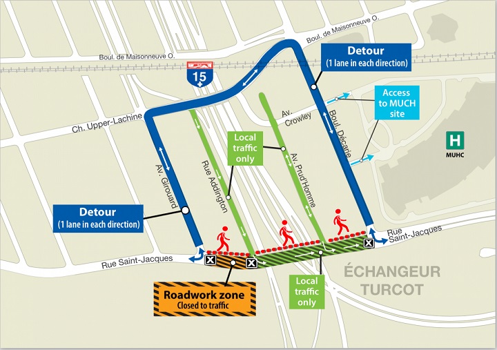 The Saint-Jacques overpass will be under construction until 2017.