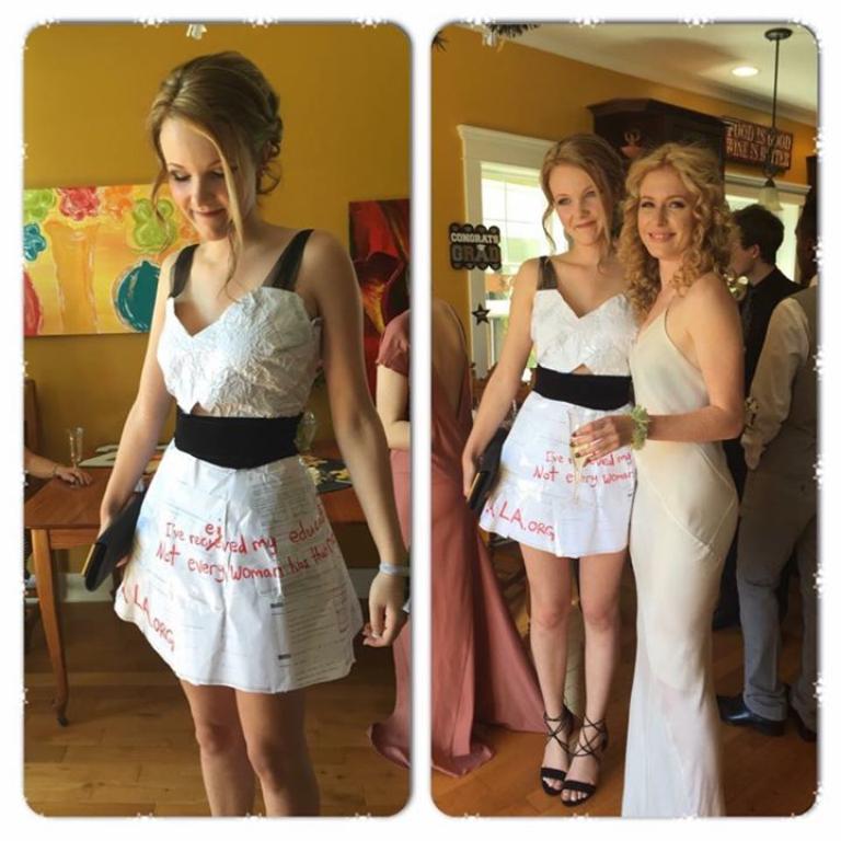 Erinne Paisley's math homework grad dress.