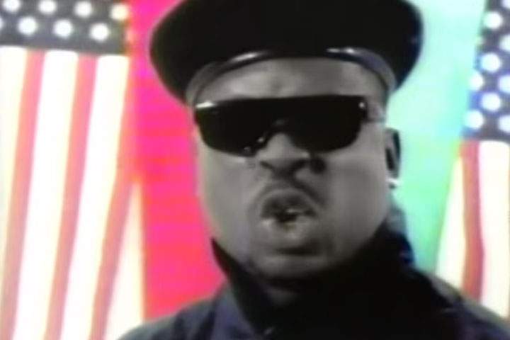 MC Supreme, pictured in the video for "Black in America.".