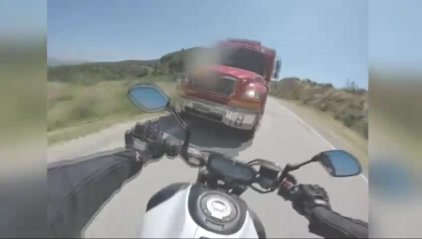 WATCH: Head-on crash between truck, motorcycle captured on helmet cam ...