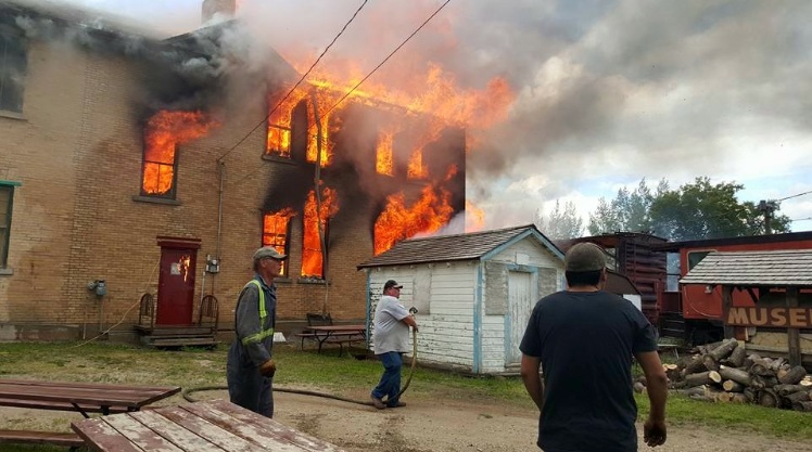 The historic museum in the Village of Pelly went up in flames Saturday afternoon.