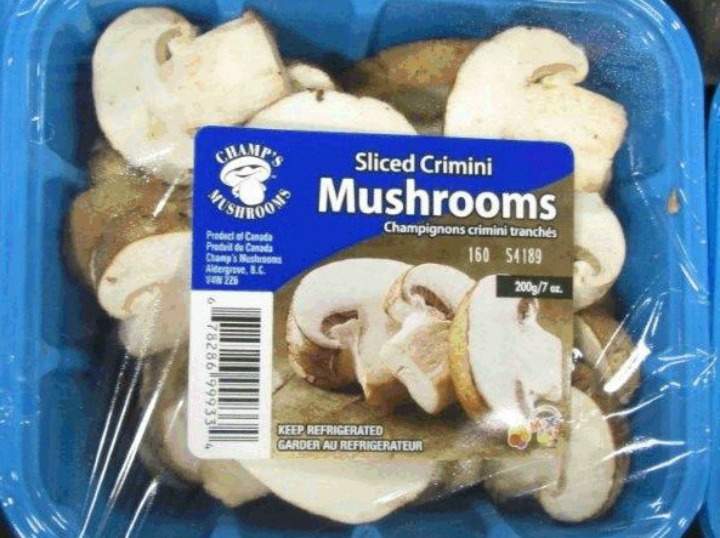 The CFIA recalled Champ's Mushrooms Sliced Mini Bella Mushrooms in a 680-gram package on June 7.

The CFIA has now added Sliced Crimini Mushrooms in 200 and 227 gram packages and President's Choice Crimini Sliced Mushrooms in a 454-gram package to the recall list.