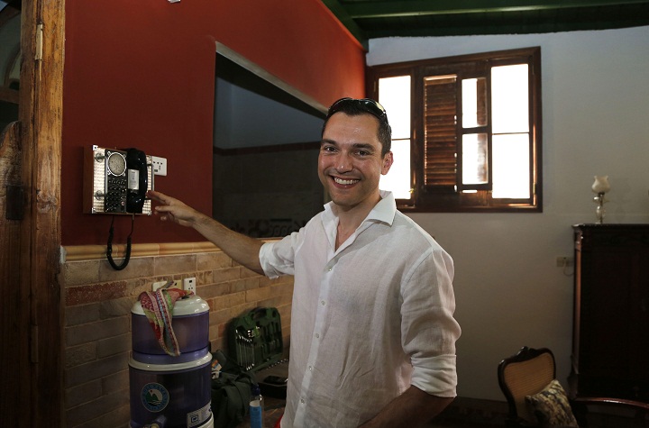 Co-founder of AirBnb Nathan Blecharczyk is pictured in a guesthouse in Havana, Cuba on June 24, 2015.