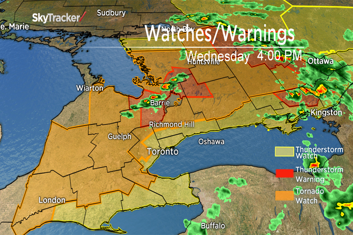 Tornado, severe thunderstorm watches issued across southern Ontario ...