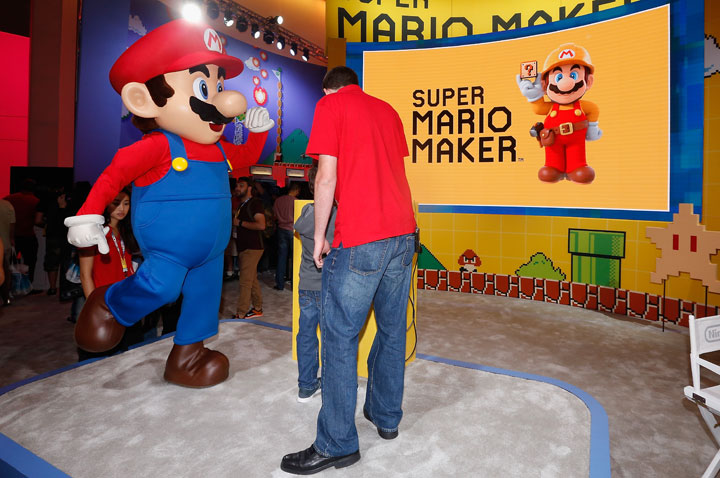'Super Mario' performs at the Nintendo exhibit during the Annual Gaming Industry Conference E3.