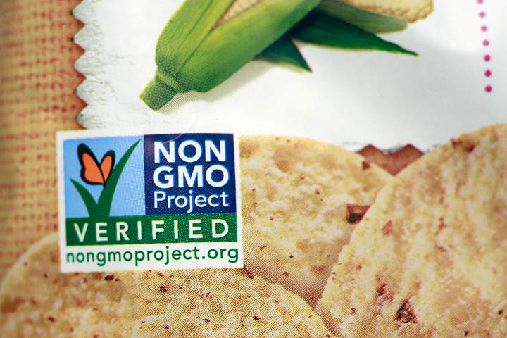A product labeled with Non Genetically Modified Organism (GMO) is sold at the Lassens Natural Foods & Vitamins store in Los Feliz district of Los Angeles Friday, Oct. 5, 2012.