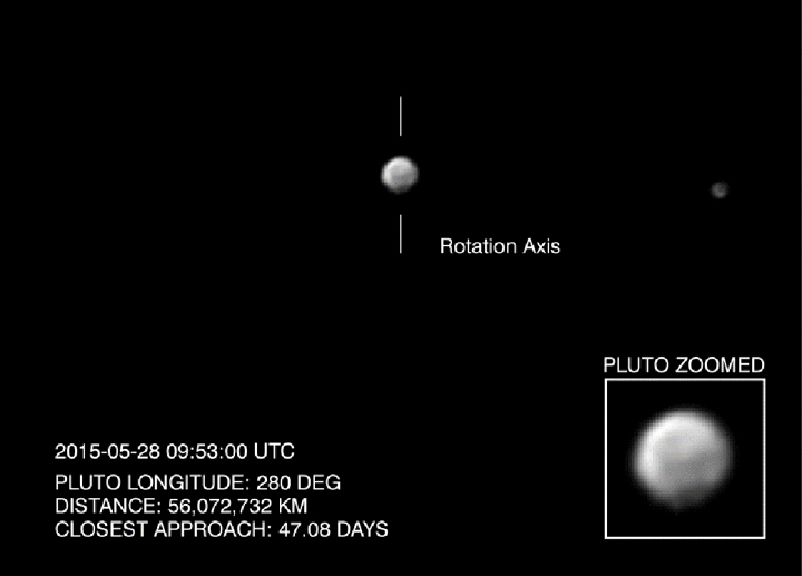 Pluto as seen from New Horizons on May 28, 2015.