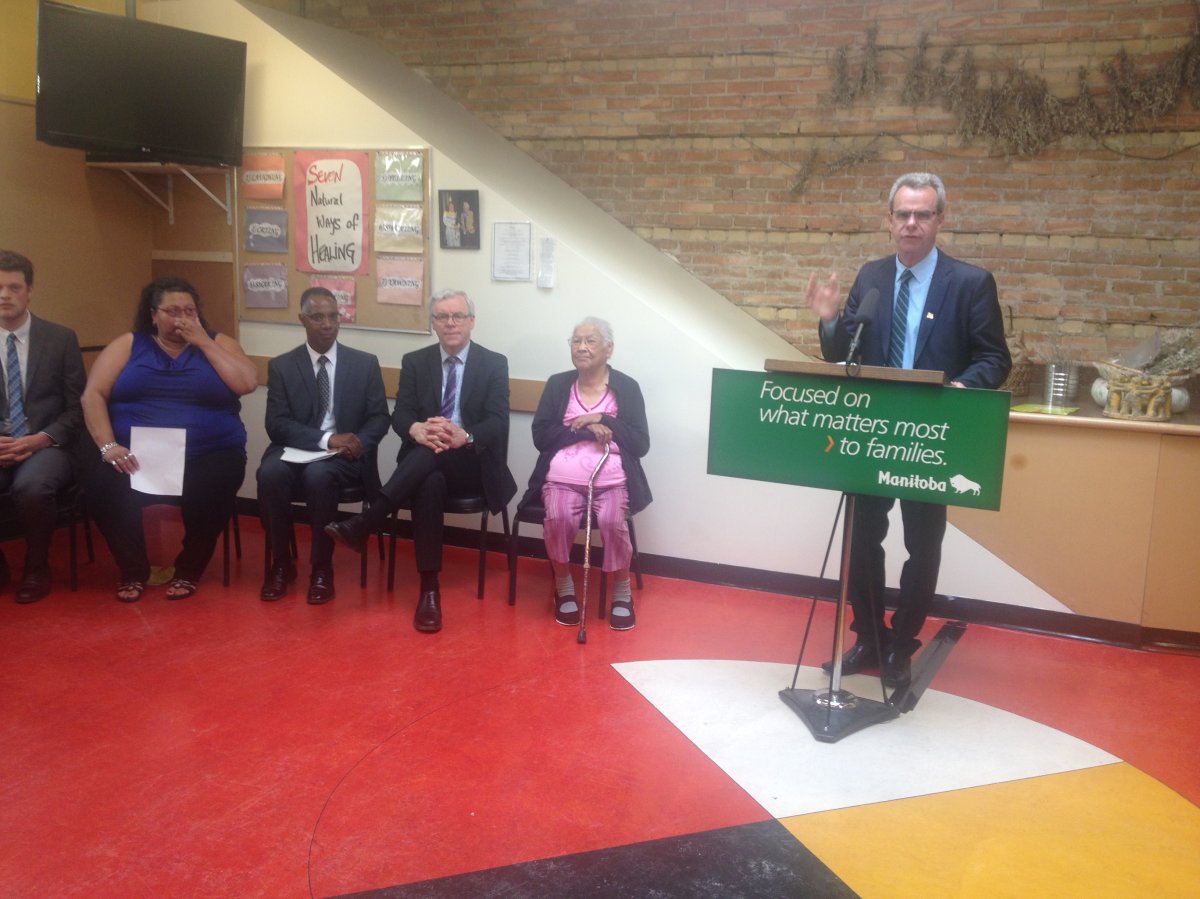 Manitoba Education Minister James Allum announces a new online portal for post-secondary students Tuesday morning.