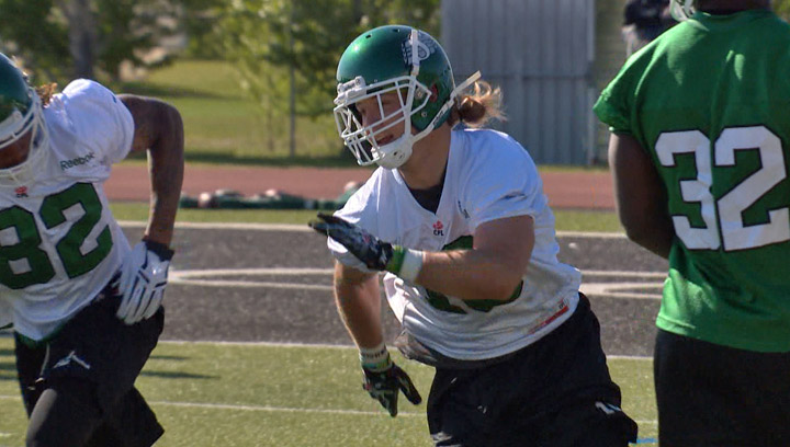 Nine months after suffering a scary neck injury, Saskatchewan Roughrider Scott McHenry is back to full strength.
