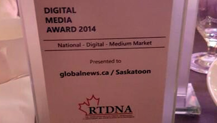 Global Saskatoon wins national RTDNA digital media award for website.