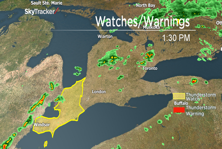 Severe thunderstorm watch issued for southwestern Ontario - Toronto ...