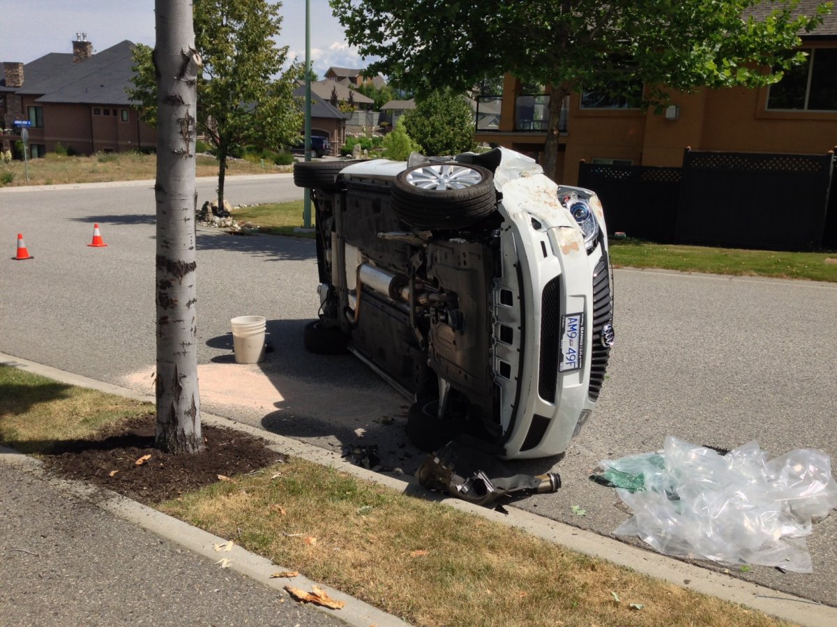 An elderly man was taken to hospital after he lost control of his vehicle and drove into a tree in Kelowna on Wednesday morning. 
