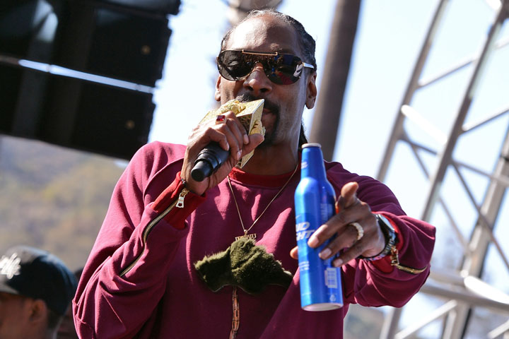 Snoop Dogg, pictured drinking Bud Light on May 30, 2015.