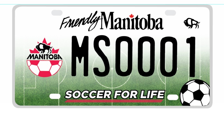 The Manitoba Soccer Association is ready to launch a soccer specific Manitoba Public Insurance license plate.