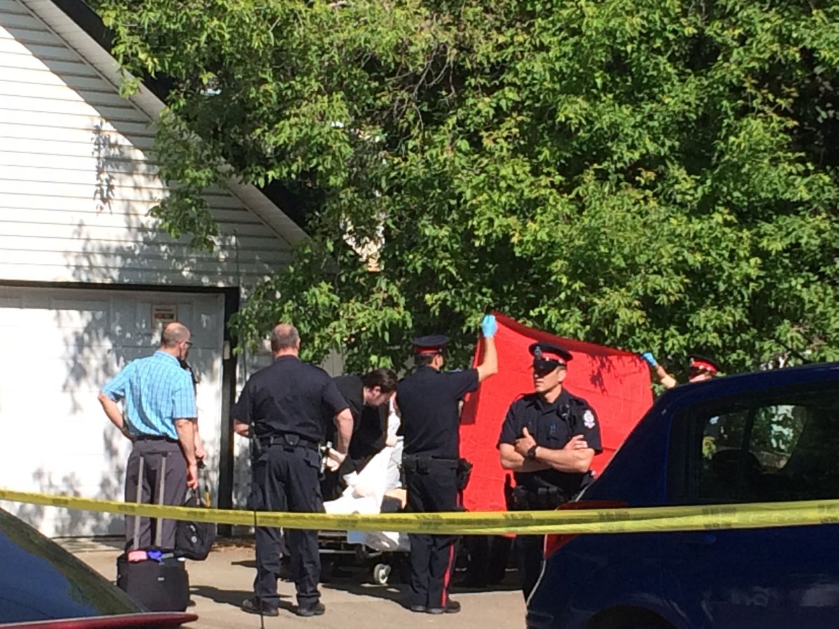 Edmonton police are investigating the suspicious death of a woman whose body was found tied up in a shopping cart in a northwest alley, Tuesday, June 16, 2015. 