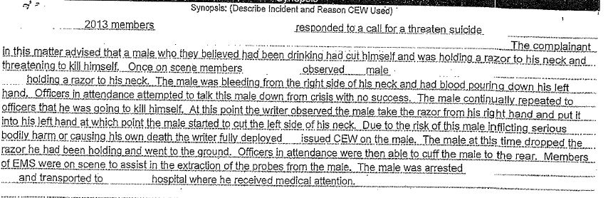 Taser Files: What we found in 594 pages of Taser incident reports - image